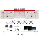 Alinhador de Direção MR Laser Dianteiro/Traseiro Automotivo Vermelho com Pratos Traseiros