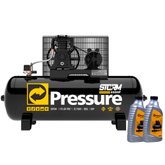 Compressor de Ar Trifásico Alta Pressão Industrial 20 Pés 200 Litros 220/380 V Storm 600HP + 2 un Óleo para Compressor AW150 1000 ml