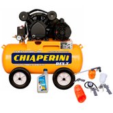 Compressor de Média Pressão 50L 127/220V 10PCM + Kit de Pintura com 5 Peças + Óleos Lubrificante