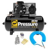 Compressor de Ar 10 Pés 2HP 100 Litros 110/220V Monofásico Storm-300 + Mangueira de 15 Metros + Engates e Adaptadores de 1/4 Pol.