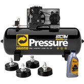 Compressor de Ar Storm 450 15 Pés 175 Litros 110/220V com Óleo e Jogo Amortecedor de Vibração 4 Peças