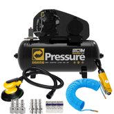 Compressor de Ar Storm 10/100 300 10 Pés 2HP 100 Litros 110/220V + Jogo de Ferramentas Pneumáticas