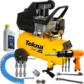 Jogo Motocompressor de Ar CP8022 2,0HP 6,4 Pés 20 Litros 127V TEKNA com Martelete Pneumático 6,5 Joules e Acessórios