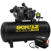 Compressor de Ar Schulz CSV 10 Pés 110L Monofásico 220V +  Mini compressor Automotivo Air Plus 12V com Lanterna