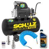 Compressor de Ar Pratiko CSI 50L 8,6 Pés 2CV com Mangueira de 15 Metros e Engates 1/4 Pol. 220V Schulz