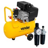 Motocompressor de Ar MCV 25 8,0 pcm 25 litros 220V + Conjunto Mini Filtro Regulador e Lubrificador 1/4Pol.