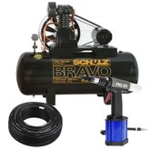 Compressor CSL20BR/200L Alta Pressão Industrial 20 Pés 175 LBS Trifásico Bravo +  Rebitador de Rosca M3 a M8 com Encaixe 1/4 Pol.