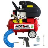 Motocompressor de Ar 7,6 Pés 2HP 24 Litros 220V + Mangueira e Acessórios