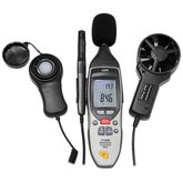 Medidor digital 5 em 1 termo-higrômetro decibelímetro termômetro luxímetro e anemômetro Interface USB Novotest.br by CEM DT-859B