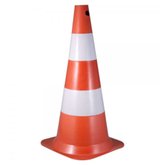 Cone Sinalizador Branco e Laranja com 750 mm de Altura