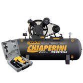 Compressor de Ar 20 Pés 250 Litros Trifásico Alta Pressão Industrial 20+APV 20/250L + Chave de Impacto de 1/2 Pol. 16 Peças