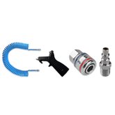 Kit com Mangueira Espiral e Bico de Sopro com Adaptadores BS023 de 1/4 Pol.  4 Peças 