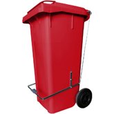 Carrinho Coletor de Lixo Vermelho 120L com Pedal