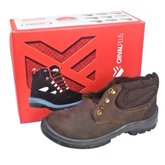 Bota/Botina de Segurança de Amarra 3 Gomos Nobuck com Bico PVC Café Tam. 42 - CP092PVC/42- Crival