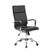 Cadeira Presidente Pelegrin em Couro PU PEL-8003H Preta Design Charles Eames