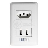 Tomada Parede 1 Entrada Fonte 2 Usb 5V Smart House 10A