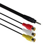 Cabo De áudio P3 Para 3rca Fêmea Estéreo 20cm Mb71165 Mbtech