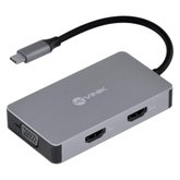 Hub Usb Tipo C Type C 5 Em 1 Com 2 Hdmi + Vga + Usb 3.0