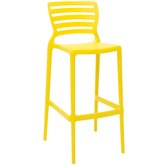 Cadeira Alta Safira em Polipropileno e Fibra de Vidro Amarelo