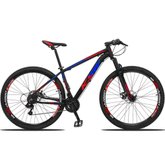 Bicicleta Aro 29 Ksw 27 Marchas Freio Hidráulico E Trava-k7 - 15" Preto-Azul E Vermelho