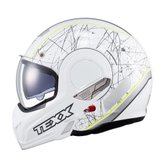 Capacete Texx Esc Stratos 180 Scratched Branco Verd 56 [f016]