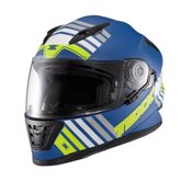 Capacete Texx Fechado Wing Grid Azul Verde Branco Tamanho 56