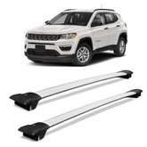 Rack Travessa de Teto Jeep Compass 2020 a 2022 Alumínio Prata