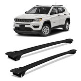 Rack Travessa de Teto Jeep Compass 2020 a 2022 Alumínio Preto