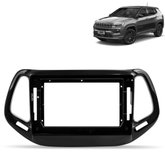 Moldura Do Painel 10 Polegadas Jeep Compass 2017 a 2021 Black Piano