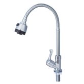 Torneira Para Cozinha Bica Flex Mesa Aço Inox Abs Cromado Abertura Rápida C98 Gourmet Liege