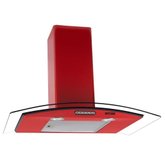 Coifa De Parede 75cm Vidro Curvo Slim Fogatti Vermelho 220v