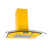 Coifa De Parede 75cm Vidro Curvo Slim Fogatti Amarelo 220v