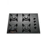 Cooktop 4 Bocas Preto Com Mesa De Vidro Atlas U Top Bivolt