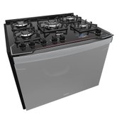 Fogão De Embutir 5B Preto Dako Grill Style Bivolt