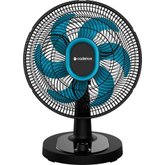 Ventilador de Mesa Cadence Refresh Turbo Pro 6 Pás Preto e Azul VTR420 127V