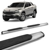 Estribo Oval Fiat Toro 2016 a 2022 em Aço Inox Onix Grafite