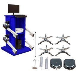 Alinhador Digital 4 Cabeças Aro 12 a 21 Pol. Wi-Fi Dianteiro e Traseiro com Rack Azul MRDigital