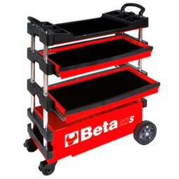 Carrinho para Ferramentas Tipo Trolley Vermelho Rebatível com 2 Gavetas C27S-R