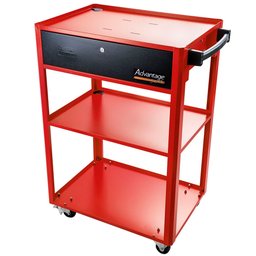 Rack Móvel Aberto Vermelho para Computador 