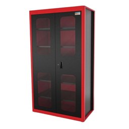 Armário Vertical para Ferramentas Vermelho 2 Portas com Visores