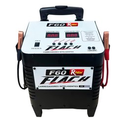 Carregador de Bateria Inteligente 12/24V 20A com Auxilio de Partida Bivolt Flach F60 RNEW