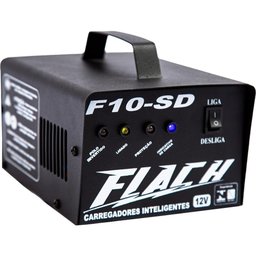 Carregador de Bateria Inteligente 14V 10A 120W com Auxilio de Partida Bivolt Flach F10-SD