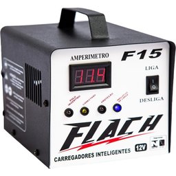 Carregador de Bateria Inteligente 14V 15A 180W com Auxilio de Partida Bivolt Flach F15