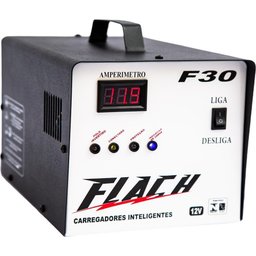 Carregador de Bateria Inteligente 12V 30A 360W com Auxilio de Partida Bivolt Flach F30