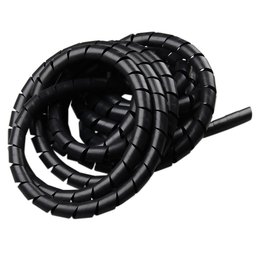 Tubo Espiral Preto - Organizador de Fios de 5 Metros com Diâmetro de 3/4 Pol.