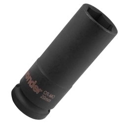 Soquete de Impacto Sextavado Longo 20mm com Encaixe de 1/2 Pol.