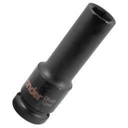 Soquete de Impacto Sextavado Longo 12mm com Encaixe de 1/2 Pol.