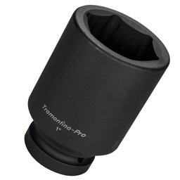 Soquete de Impacto Sextavado Longo Cr-Mo 75mm Encaixe 1 Pol.