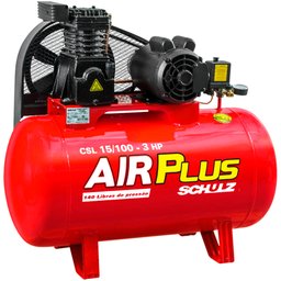 Compressor Air Plus 3HP 15 Pés 100L 140PSI 110/220V Monofásico