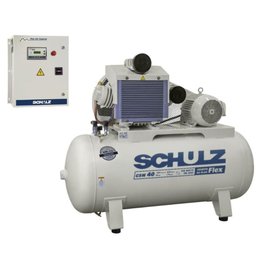 Compressor De Ar Schulz Odontológico Csw 40/420 Isento De Óleo Com Inversor de Frequência - 40 Pés 420 Litros 220v tri